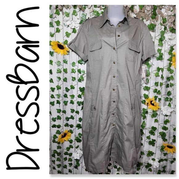 NWT DressBarn Khaki Dress - Picture 1 of 15